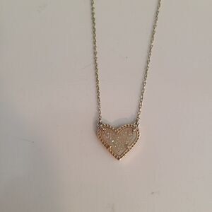 Kendra Scott Gold Light Pink Ari Heart Necklace